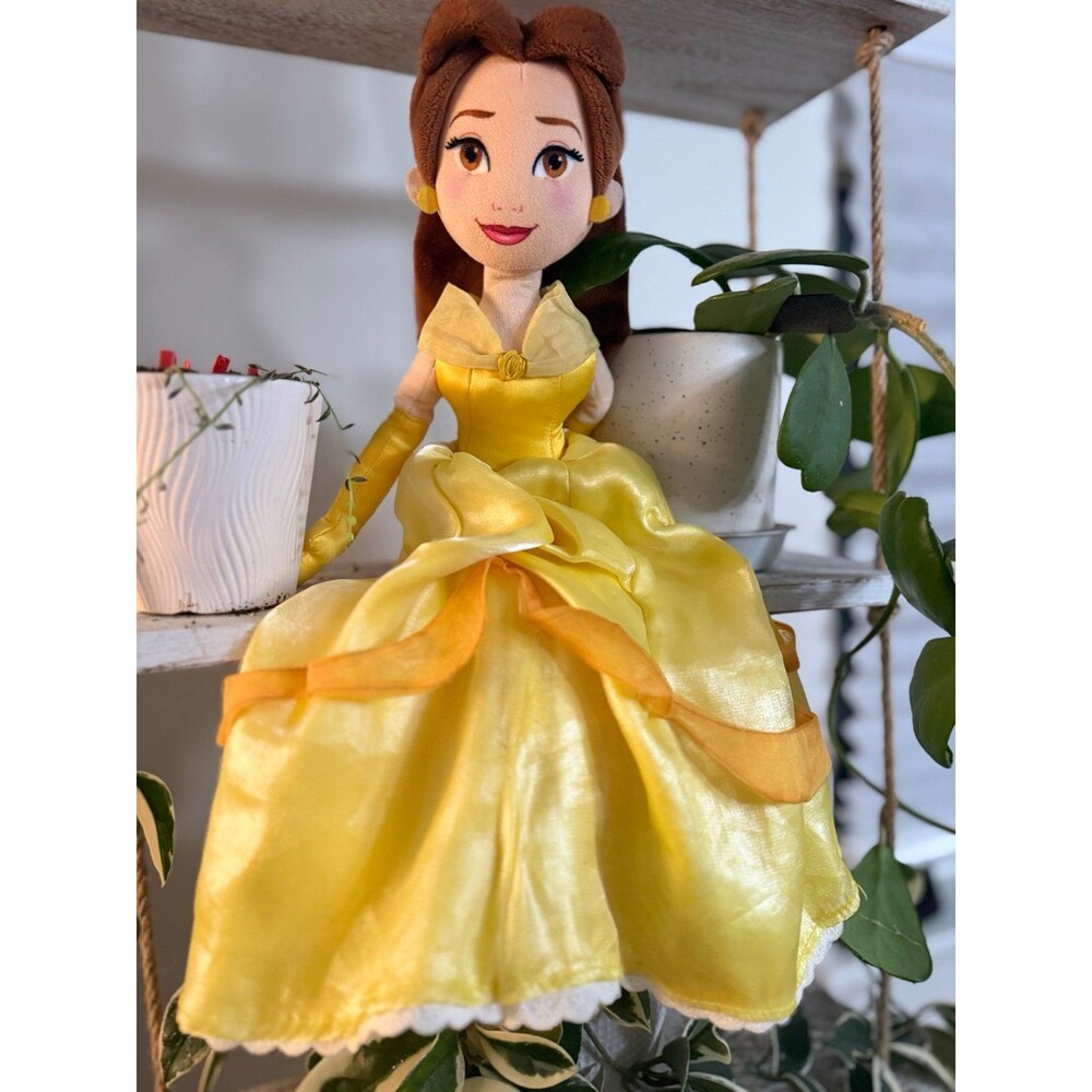Disney Princess Belle Plush Doll Yellow Dress Stuffed Toy